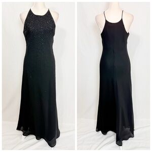 Elegant Black Evening Gown with Halter neck